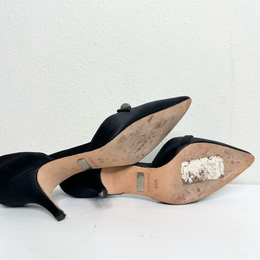 Badgley Mischka Black Satin Women's Heels Size 9.5 - Picture 5 of 6